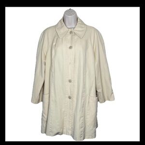 Vintage Women’s Button Up Peacoat Yellow Medium Lined Pockets Casual